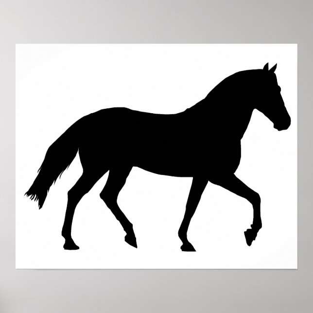 Silhouette Pony Horse Einfache Schatten Poster (Vorne)