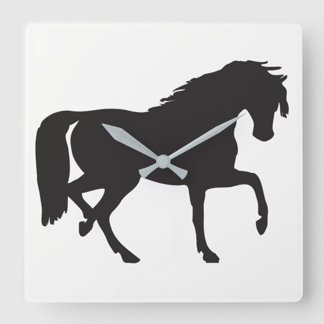 Silhouette Quadratische Wanduhr (Vorderseite)