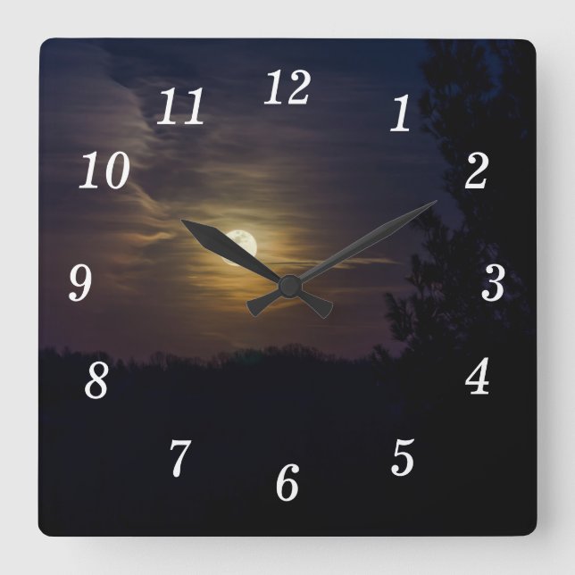 Silhouette Quadratische Wanduhr (Vorderseite)