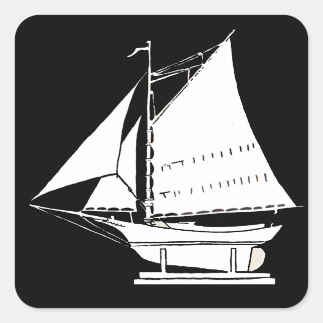 Silhouette Quadratischer Aufkleber (Vorderseite)