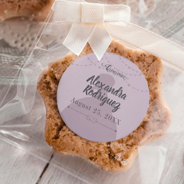 Silhouette Quinceanera aus Zuckerkulpturen und Sta Runder Aufkleber (Von Creator hochgeladen)