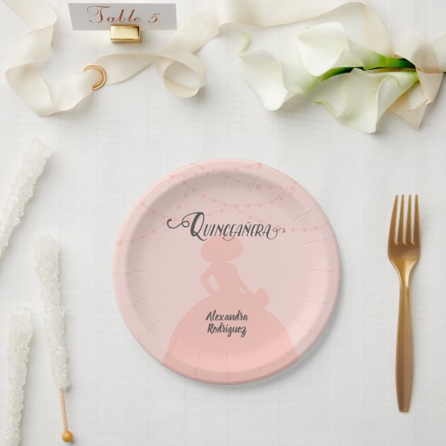 Silhouette Quinceanera Pappteller (Hochzeit)