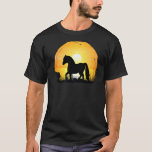 Silhouette Rasse Sunset Pferde T-Shirt