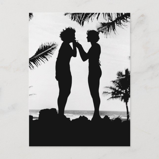 Silhouette rauchen, 1940er postkarte (Vorderseite)