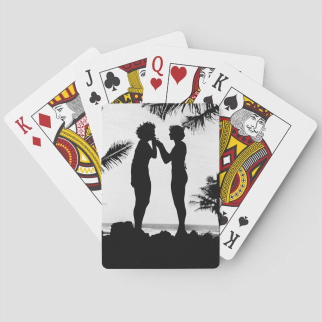 Silhouette rauchen, 1940er spielkarten (Rückseite)