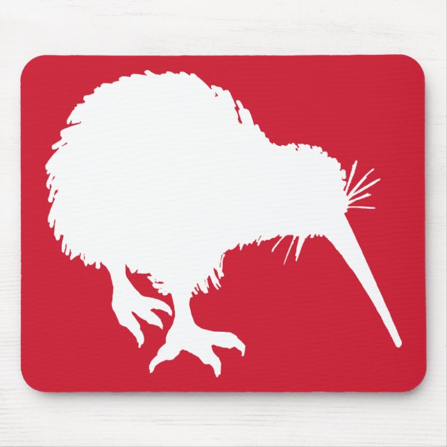 Silhouette Red and White Kiwi Mousepad (Vorne)