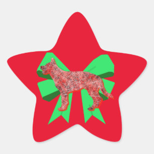 Silhouette Red&Green Bow Weihnachten Stern-Aufkleber