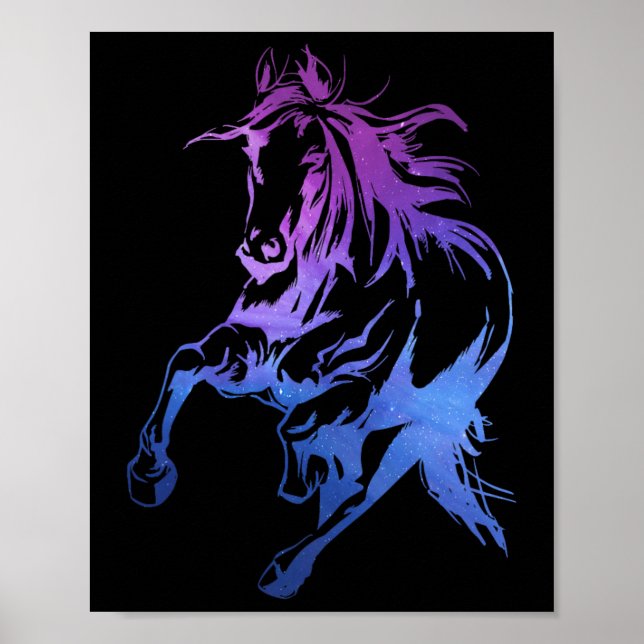 Silhouette Reiten G Poster (Vorne)
