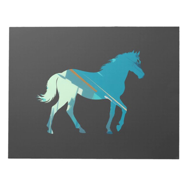 Silhouette Reiten Notizblock (Vorderseite)