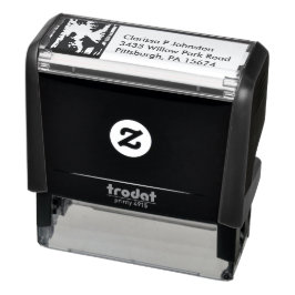 Silhouette Riding Hood Trees Woods Bird Wolf Permastempel