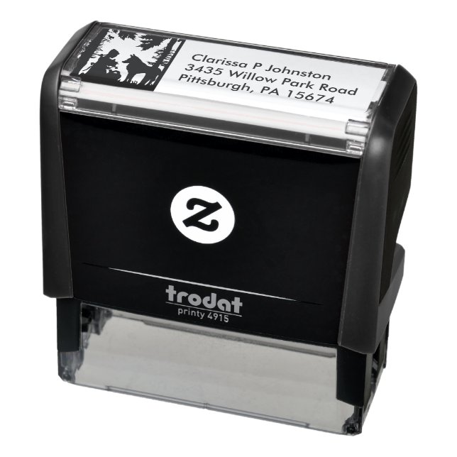 Silhouette Riding Hood Trees Woods Bird Wolf Permastempel (Produkt)