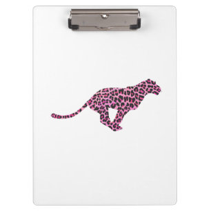 Silhouette Rosa und Schwarzer Leopard Klemmbrett