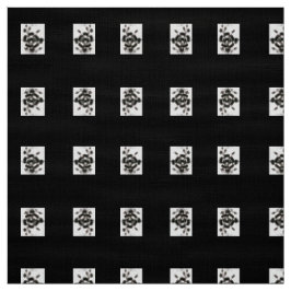 Silhouette Rose Schwarz auf Baumwolle Poly Fabric Stoff