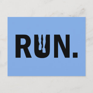 Silhouette-Run für den Runner-Marathon Feiertagspostkarte