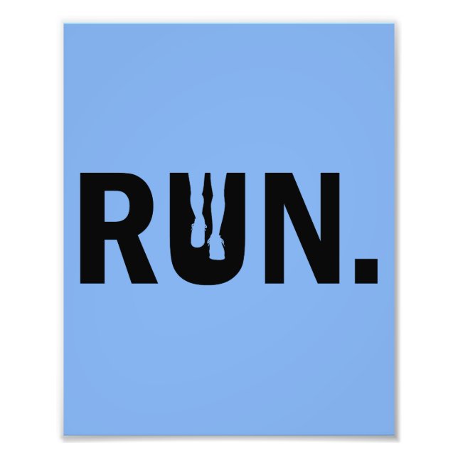 Silhouette-Run für den Runner-Marathon Fotodruck (Vorne)