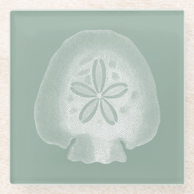 Silhouette Sand Dollar Glasuntersetzer (Vorderseite)