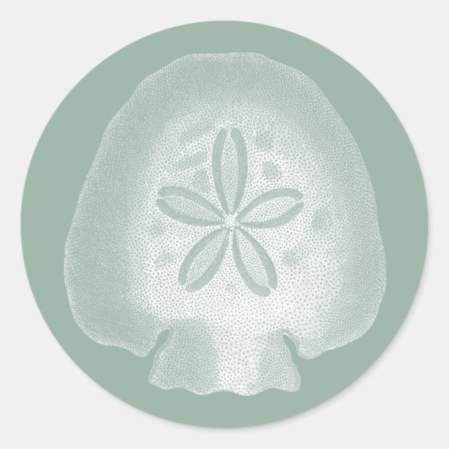 Silhouette Sand Dollar Runder Aufkleber (Vorderseite)