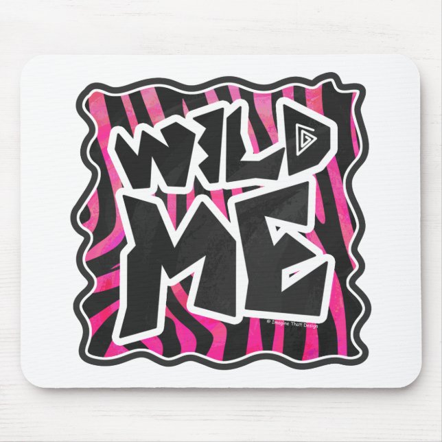 Silhouette Schwarz-Pink Zebra Mousepad (Vorne)