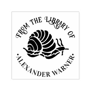 Silhouette Seashore Beach Round Library Permastempel