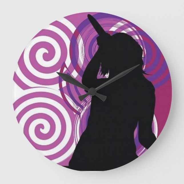 Silhouette Singer Wall Clock Große Wanduhr (Vorderseite)