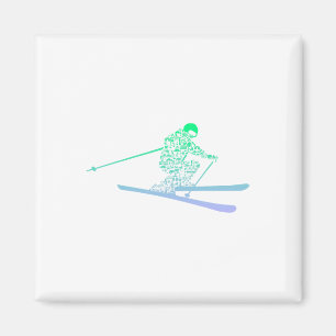 Silhouette Skikarone für Skiboys Magnet