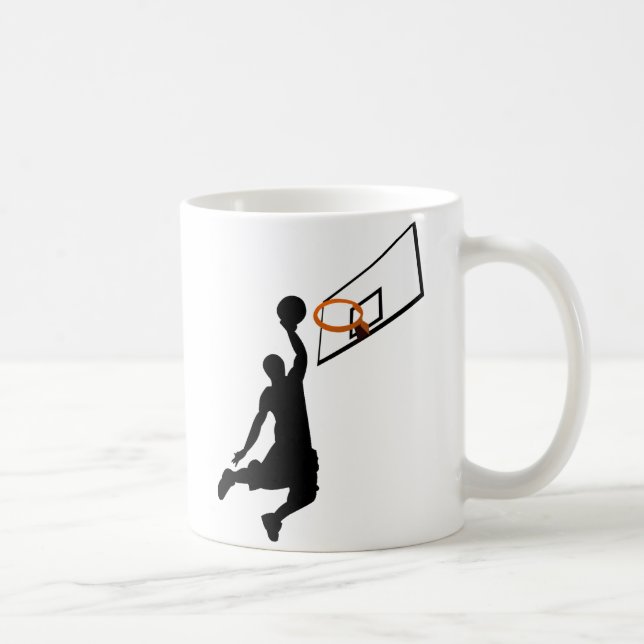 Silhouette Slam Dunk Basketball Player Kaffeetasse (Rechts)