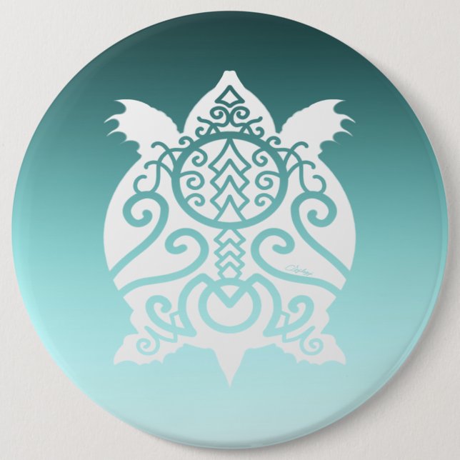 Silhouette Snapper Turtle Button (Vorderseite)
