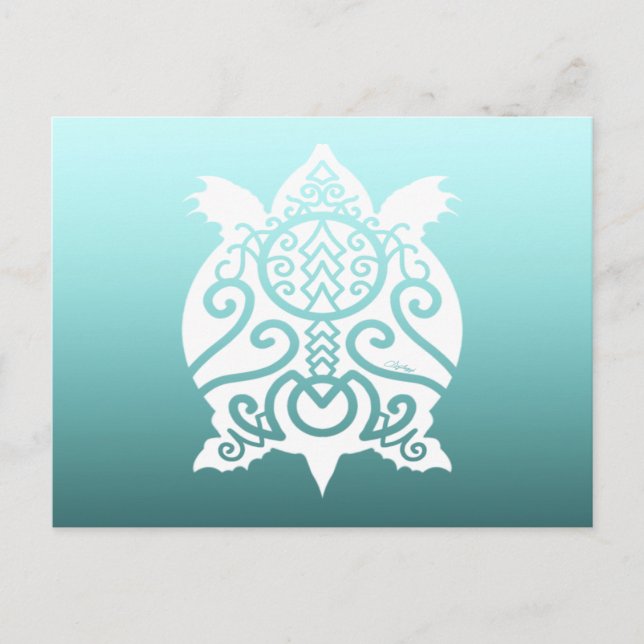 Silhouette Snapper Turtle Postkarte (Vorderseite)