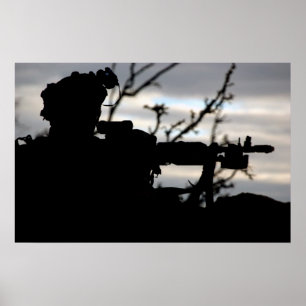 Silhouette Soldier Poster