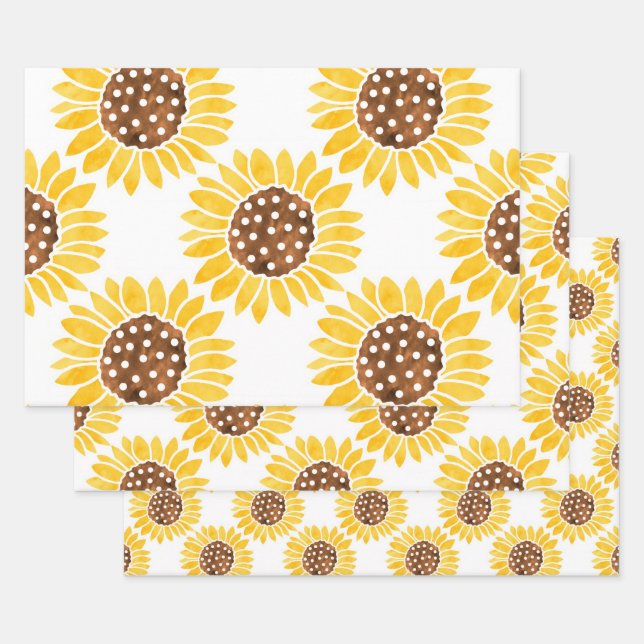 Silhouette Sonnenblumen Muster Geschenkpapier Set (Set)