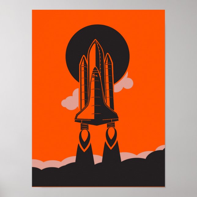 Silhouette "Space Shuttle" Poster (Vorne)
