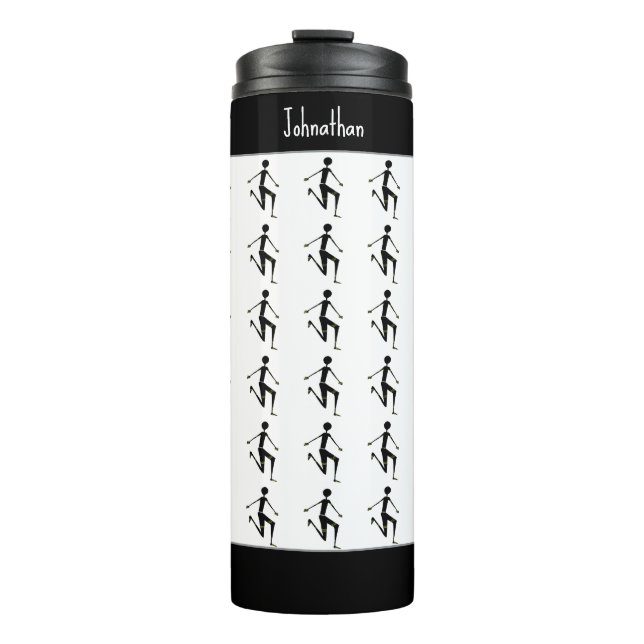 Silhouette-Sportler, Kenia, Afrikanische Kunst, We Thermosbecher (Vorderseite)