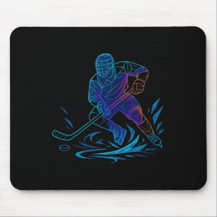 Silhouette Sports Puck Athlet Aktionskunst Hockey Mousepad