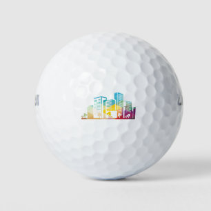 Silhouette Stadtbild Gebäude Symbol Stadt Golfball