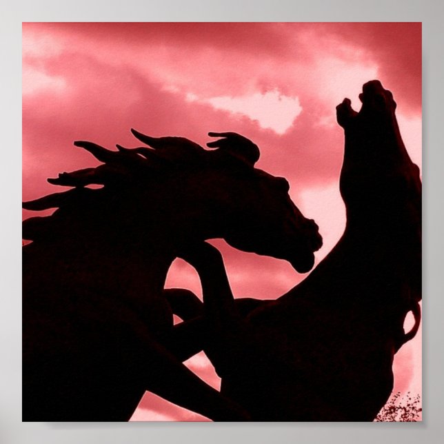 Silhouette Stallion Design Poster Print (Vorne)