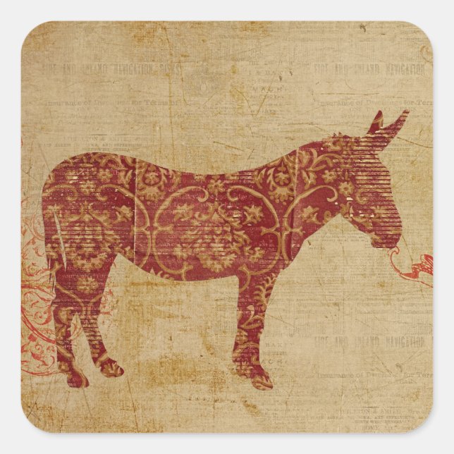 Silhouette-Sticker Quadratischer Aufkleber (Vorderseite)