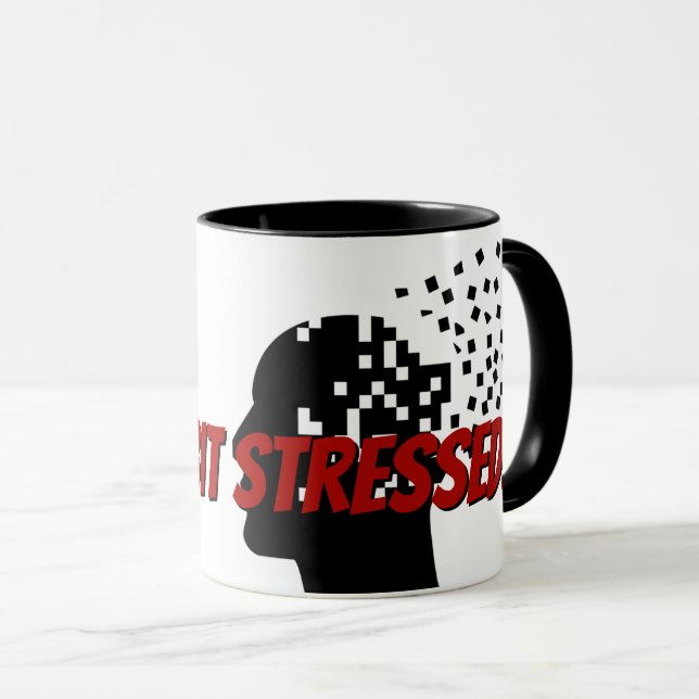 Silhouette Stress Head and Quote Tasse (VorderseiteRechts)