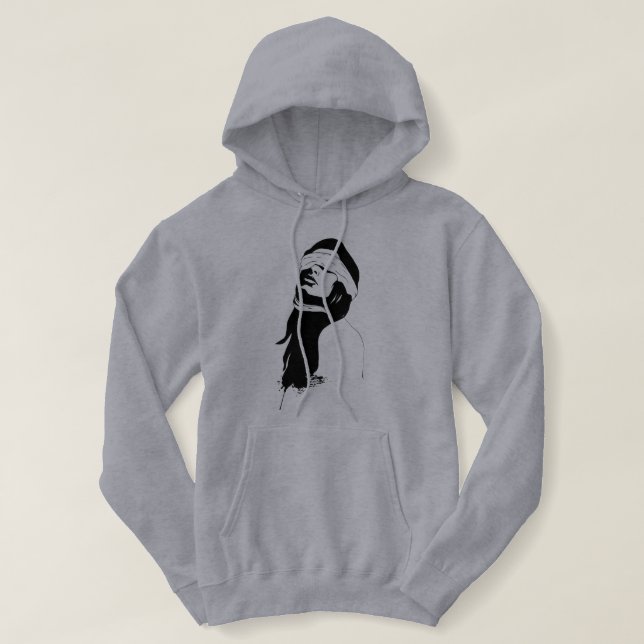 Silhouette surreal art hoodie black and white (Design vorne)