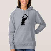 Silhouette surreal art hoodie black and white
