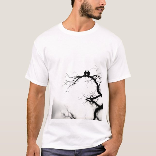🕊️ 🌳 Silhouette 🌳 🕊️ T-Shirt (Vorderseite)