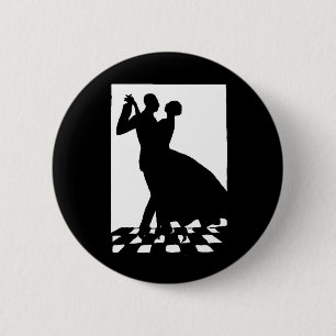 Silhouette Tanzcing in the dark Button