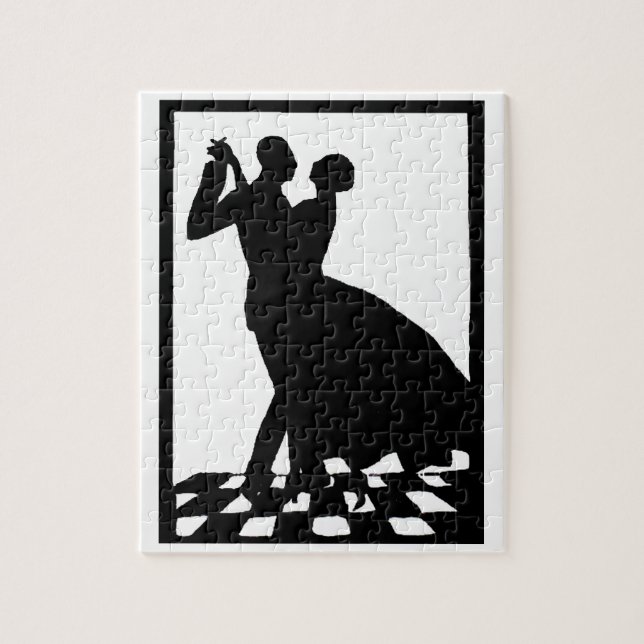 Silhouette Tanzcing in the dark Puzzle (Vertikal)