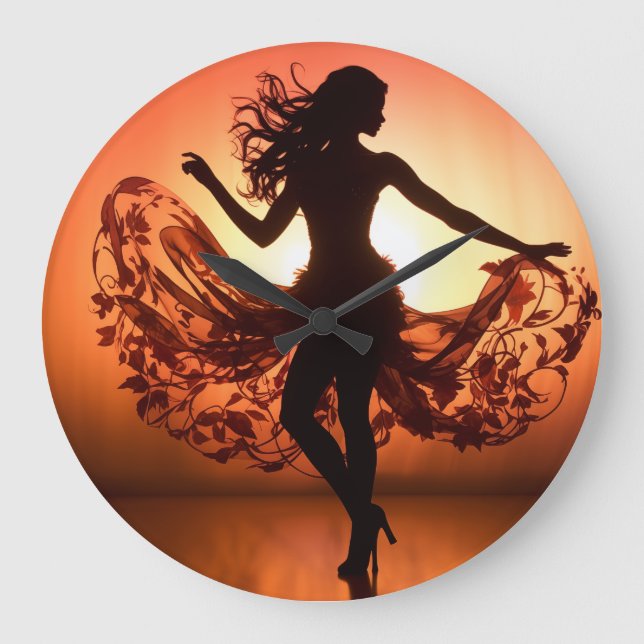 Silhouette-Tänzeruhr Große Wanduhr (Vorderseite)