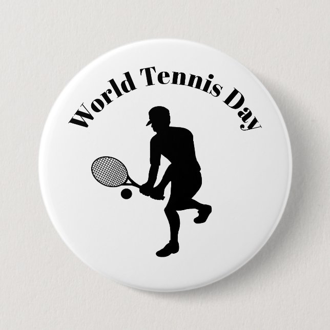 Silhouette Tennis für Male Button (Vorderseite)