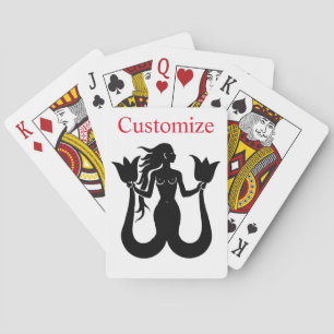 Silhouette Thunder_Cove mit zwei Schwänzen Mermaid Spielkarten
