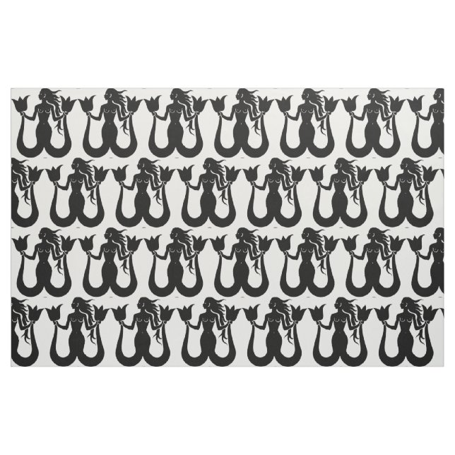 Silhouette Thunder_Cove mit zwei Schwänzen Mermaid Stoff (Fat Quarter (45,7 x 55,9 cm))