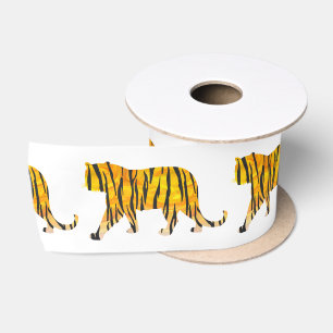 Silhouette Tiger Black and Orange Satinband