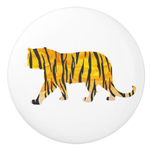 Silhouette Tiger Black und Orange Keramikknauf