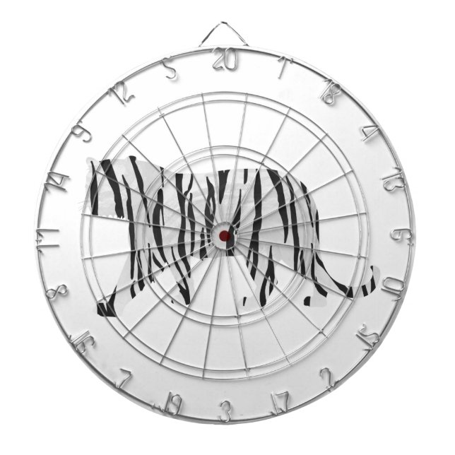 Silhouette Tiger Schwarz/Weiß Dartscheibe (vorne)