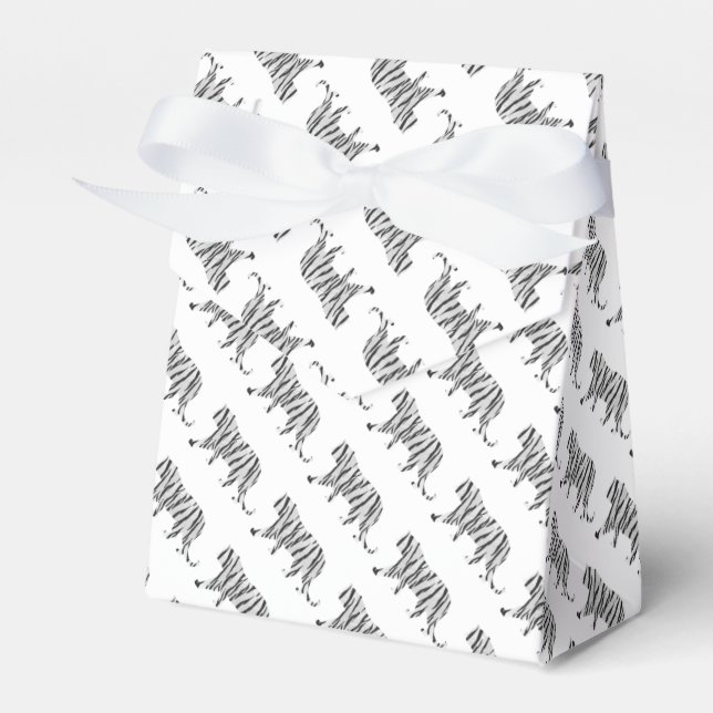 Silhouette Tiger Schwarz/Weiß Geschenkschachtel (Vorderseite)